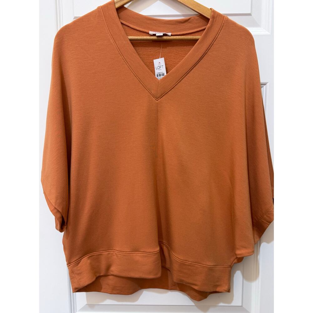 Loft Outlet Terracotta V-Neck Dolman Sleeve Top, Women's Size S, NWT